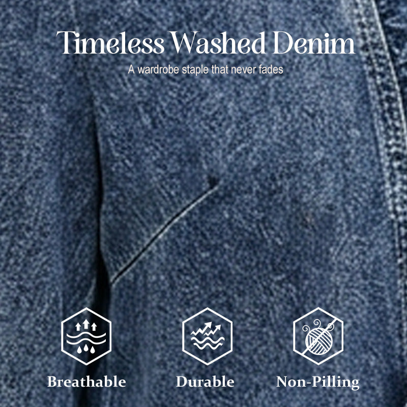 💙✨ Women's Denim Jacket – Ruffle Trim, Open Front, Lightweight, Versatile ✨