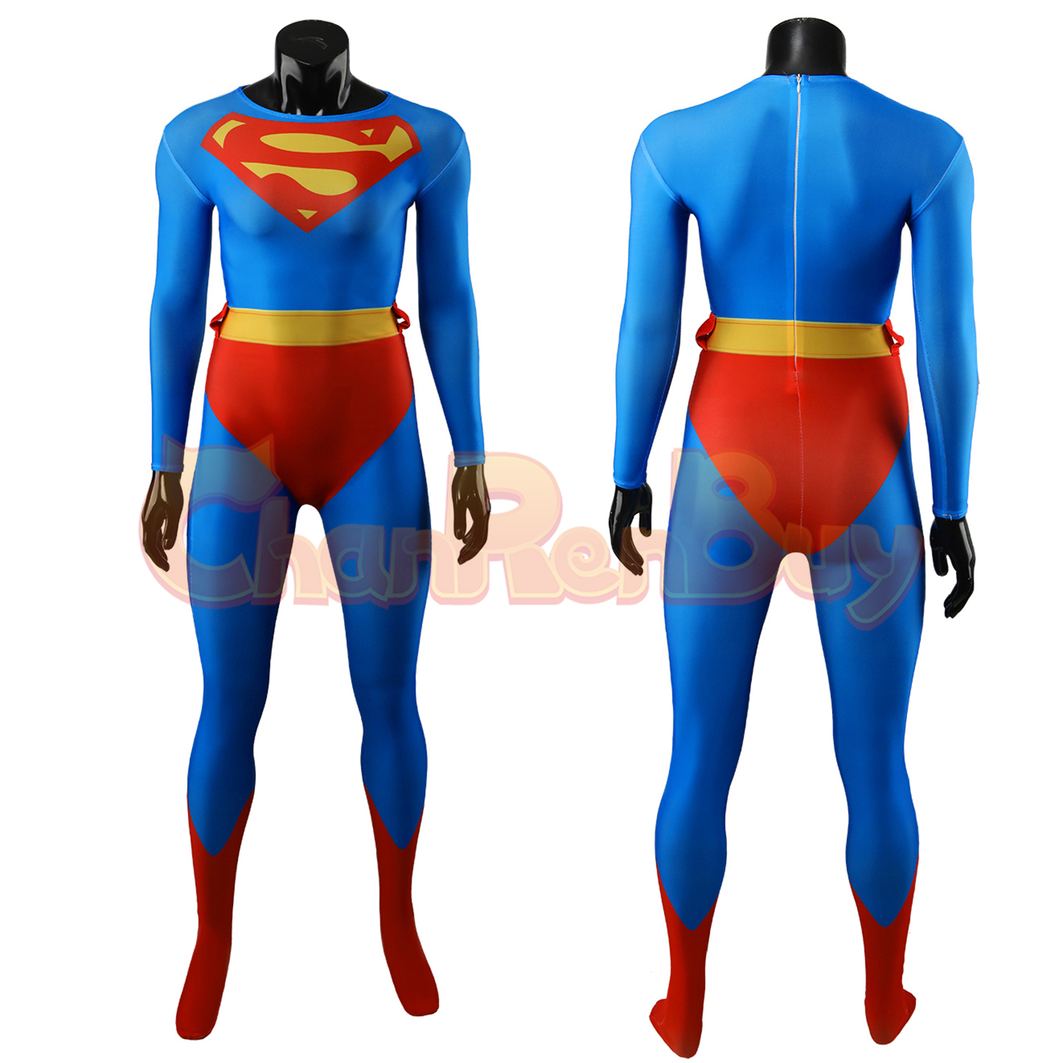 Superhero Man Costume Bodysuit Cosplay Female Ver for Adult Kids with Cloak