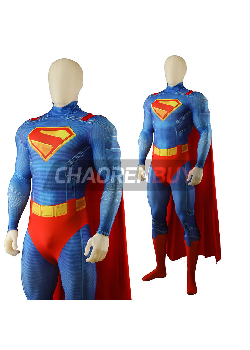 Superhero Man Costume Cosplay Bodysuit for Adult Kids Red Ver