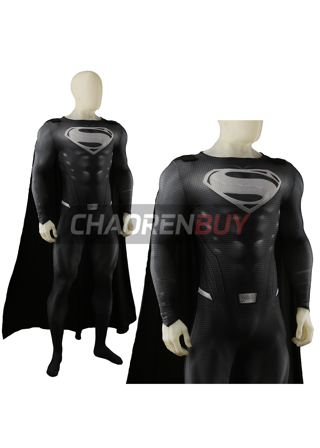 Superhero Man Costume Zack Snyder Cosplay Bodysuit for Adult Kids