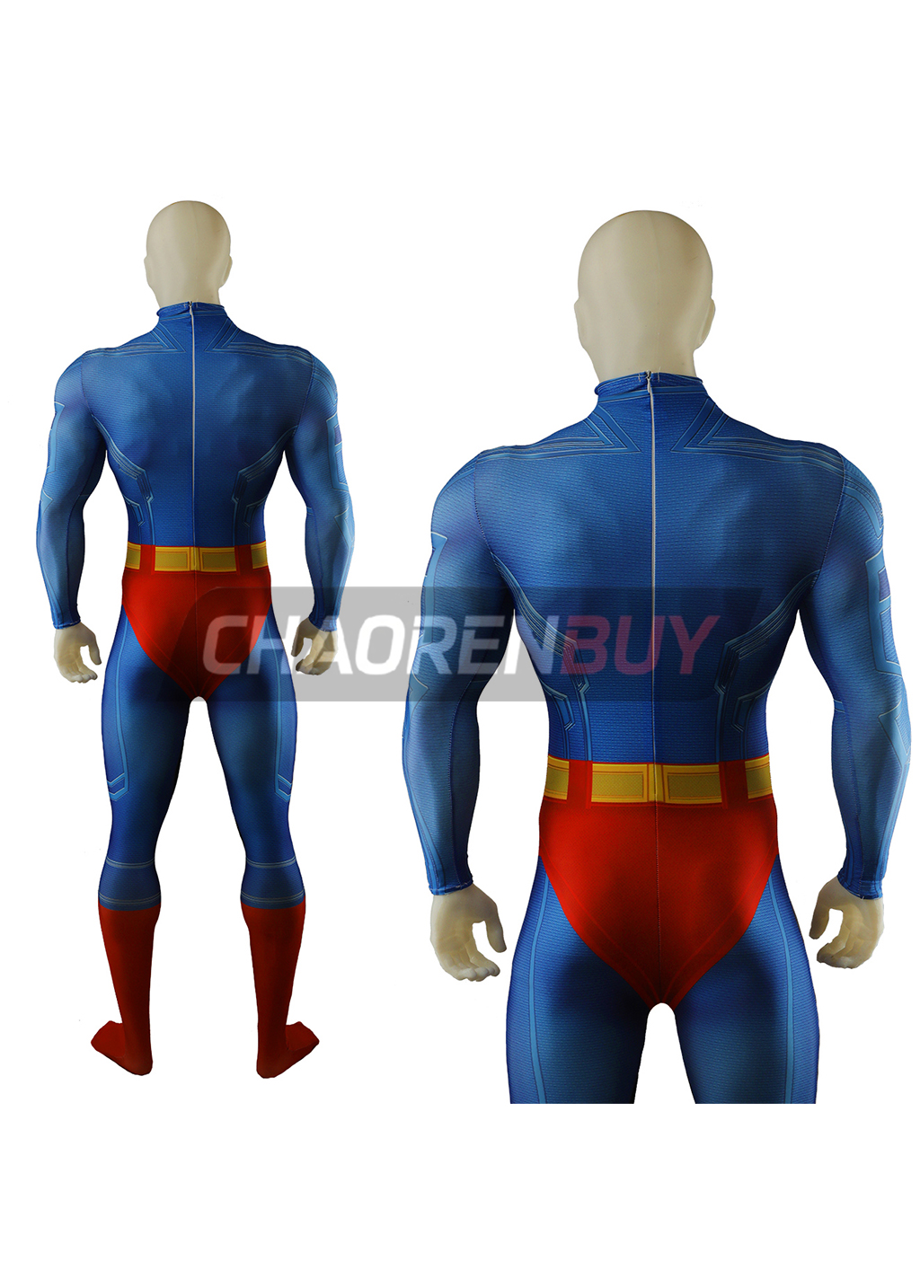 Superhero Man Costume Cosplay Bodysuit for Adult Kids Red Ver