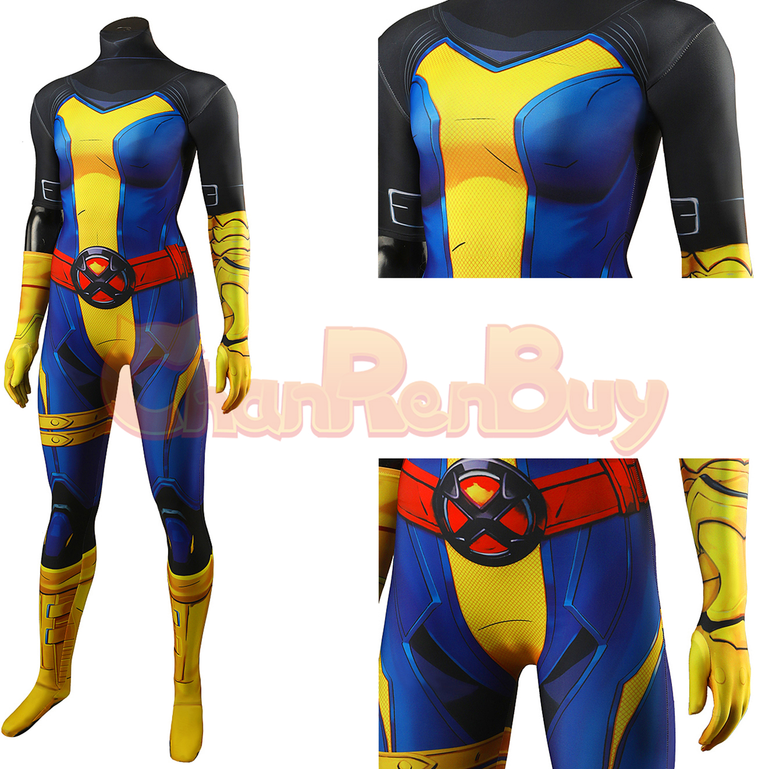 Retro X‑Uniform Magik Costume Marvel Rivals Bodysuit Cosplay for Adult Kids