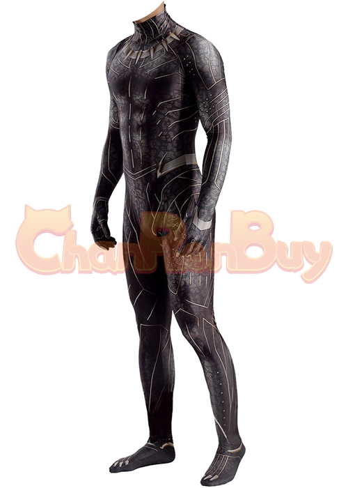 Black Panther Costume Cosplay Erik Killmonger Bodysuit for Adult Kid