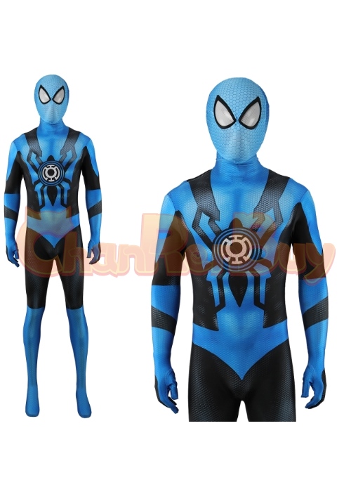 Blue Lantern Corps Costume Cosplay Spider man Bodysuit for Adult Kid