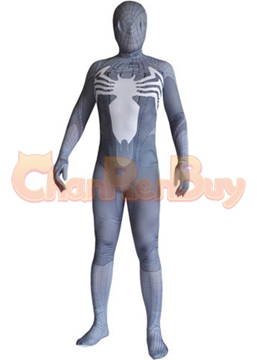 Venom Symbitote Spiderman Costume Cosplay Bodysuit Gray Ver for Adult Kid