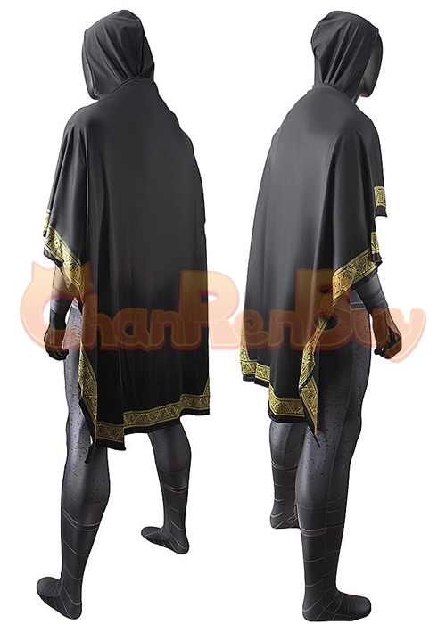 Black Adam Costume Cosplay Teth-Adam Bodysuit For Adult Kid