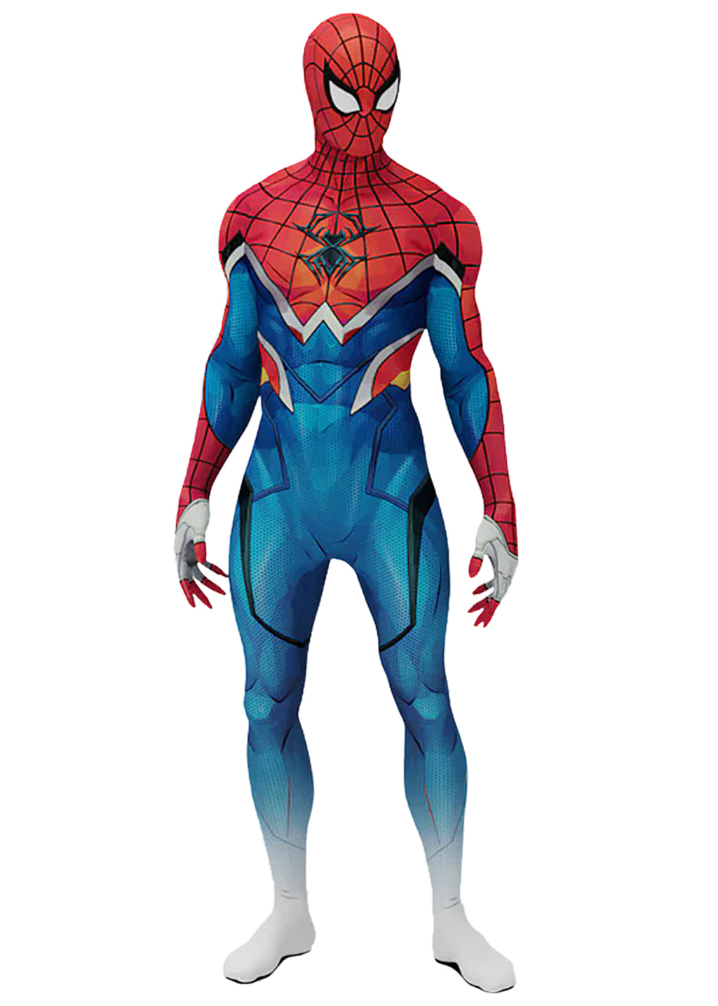 Spider-Punk Costume Marvel Rivals Bodysuit Cosplay Blue Ver for Adult Kids