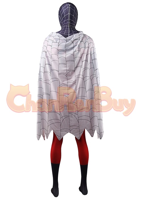 Spider-Man: Into the Spider-Verse Spiderman Costume Cosplay Bodysuit with Cloak for Adult Kid