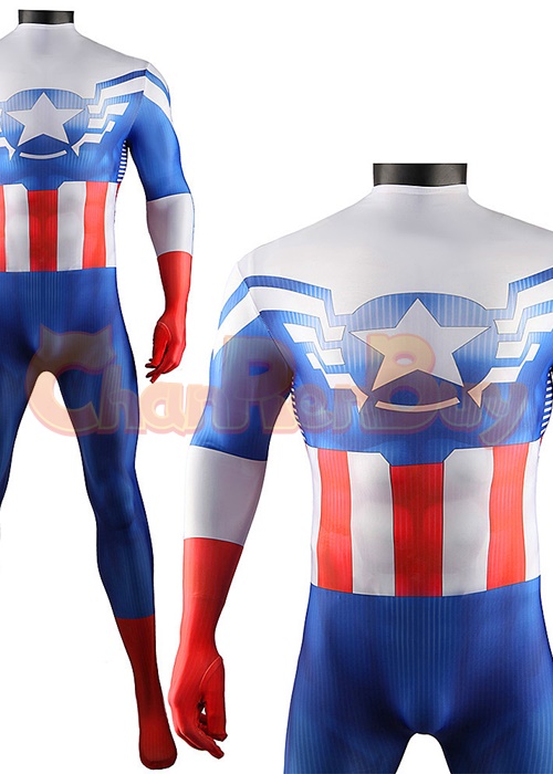 Captain America Sam Wilson Costume Cosplay Bodysuit for Adult Kid