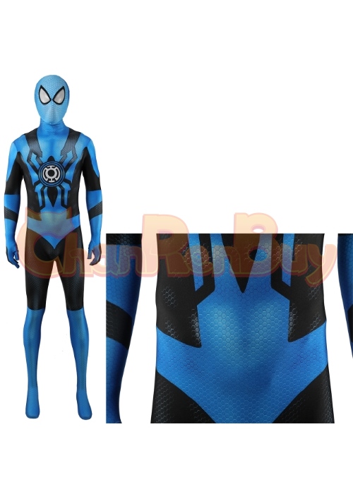 Blue Lantern Corps Costume Cosplay Spider man Bodysuit for Adult Kid