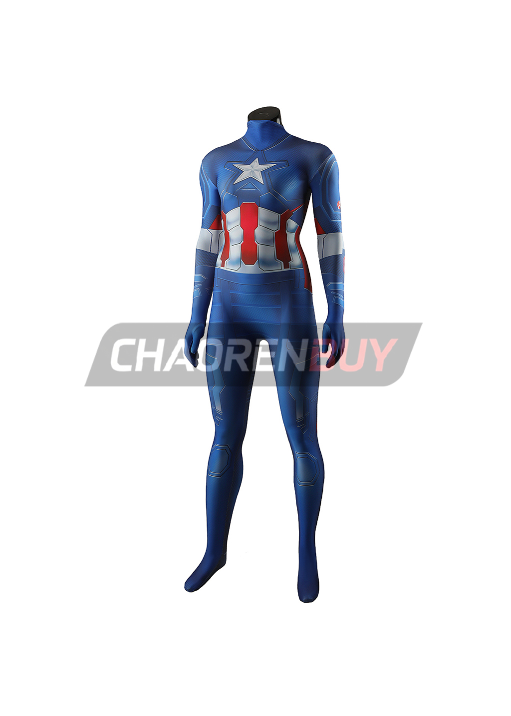 Captain America Costume Bodysuit Cosplay for Adult Kids Female Ver