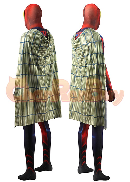 Spider-Man Unlimited Spiderman Costume Cosplay Bodysuit with Cloak Bulture Version for Adult Kid
