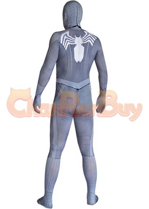 Venom Symbitote Spiderman Costume Cosplay Bodysuit Gray Ver for Adult Kid