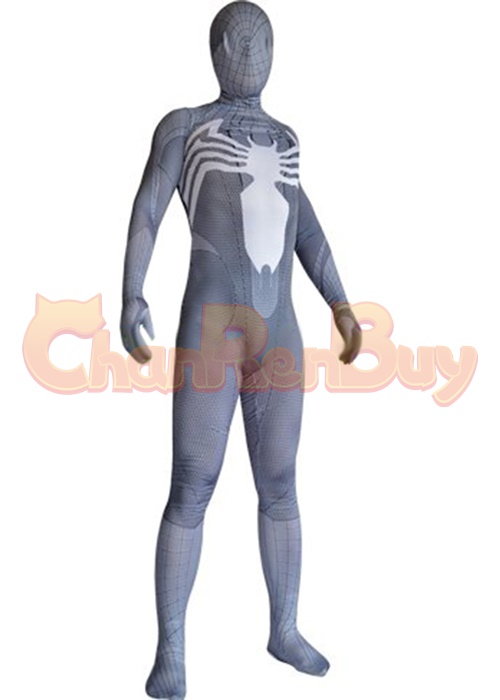 Venom Symbitote Spiderman Costume Cosplay Bodysuit Gray Ver for Adult Kid