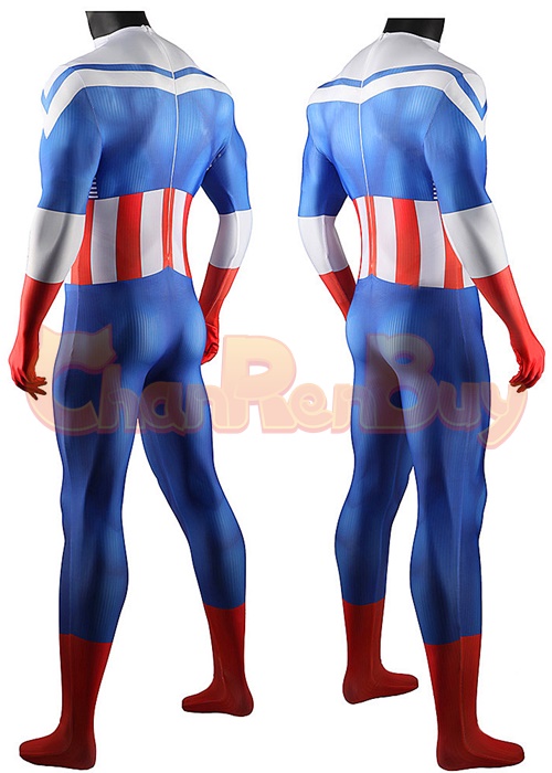 Captain America Sam Wilson Costume Cosplay Bodysuit for Adult Kid