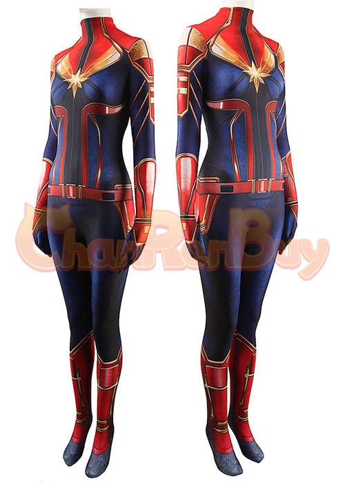 Captain Marvel Costume Cosplay Carol Danvers Bodysuit for Women Kid