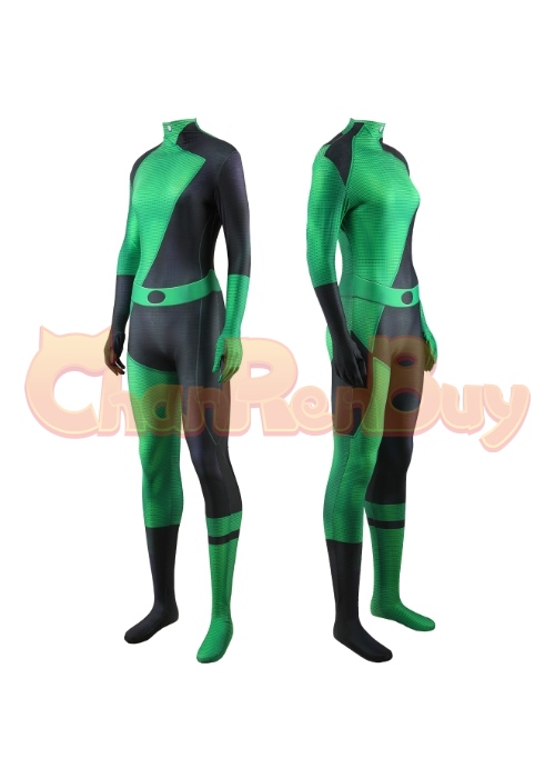 Kim Possible Corps Costume Cosplay Shego Bodysuit for Adult Kid