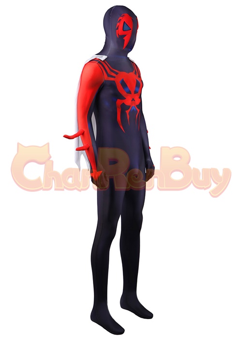 Spider-Man 2099 Costume Cosplay Spider-Man Bodysuit with Cloak for Adult Kid