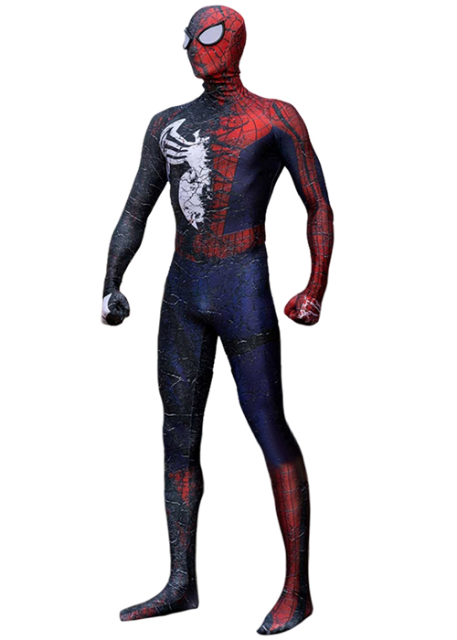 The Amazing Spider-Man 2 Costume Cosplay Venom Spider-Man Symbiot Bodysuit for Adult Kid