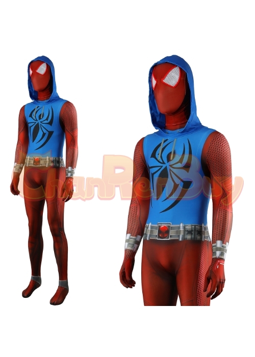 Spider-Man: Across the Spider-Verse Scarlet Spider Ben Reilly Costume Cosplay Bodysuit for Adult Kid