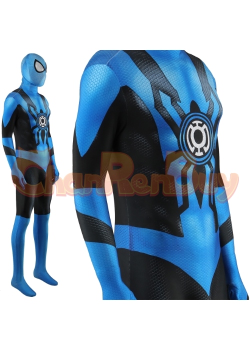 Blue Lantern Corps Costume Cosplay Spider man Bodysuit for Adult Kid