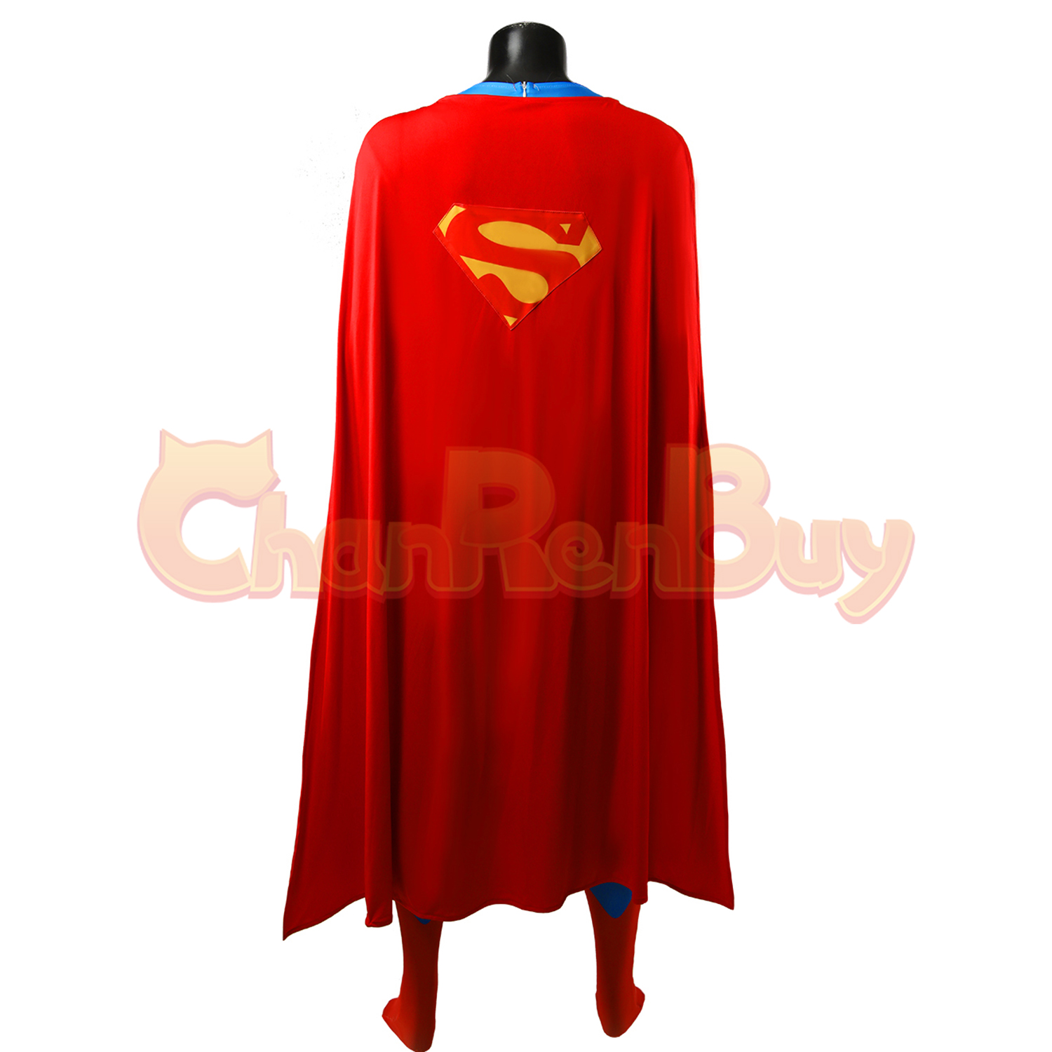Superhero Man Costume Bodysuit Cosplay Female Ver for Adult Kids with Cloak