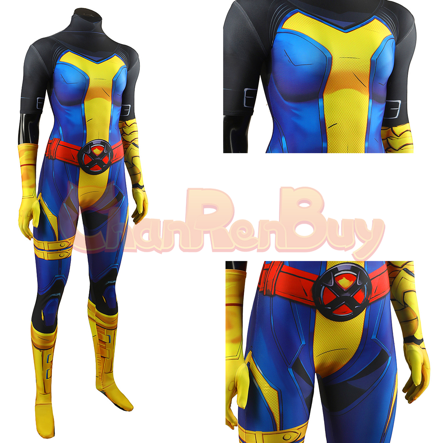 Retro X‑Uniform Magik Costume Marvel Rivals Bodysuit Cosplay for Adult Kids