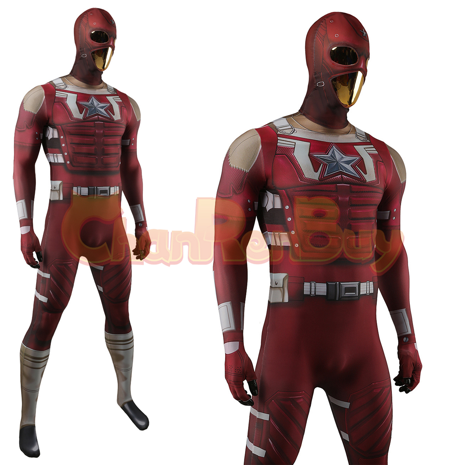 Red Guardian Costume Thunderbolts Bodysuit Cosplay for Adult Kids