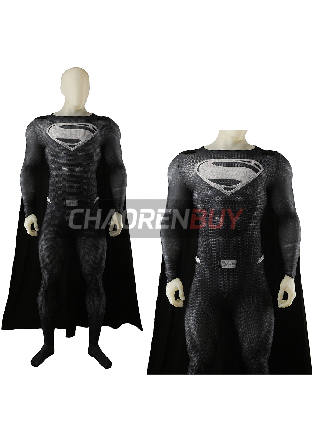 Superhero Man Costume Zack Snyder Cosplay Bodysuit for Adult Kids