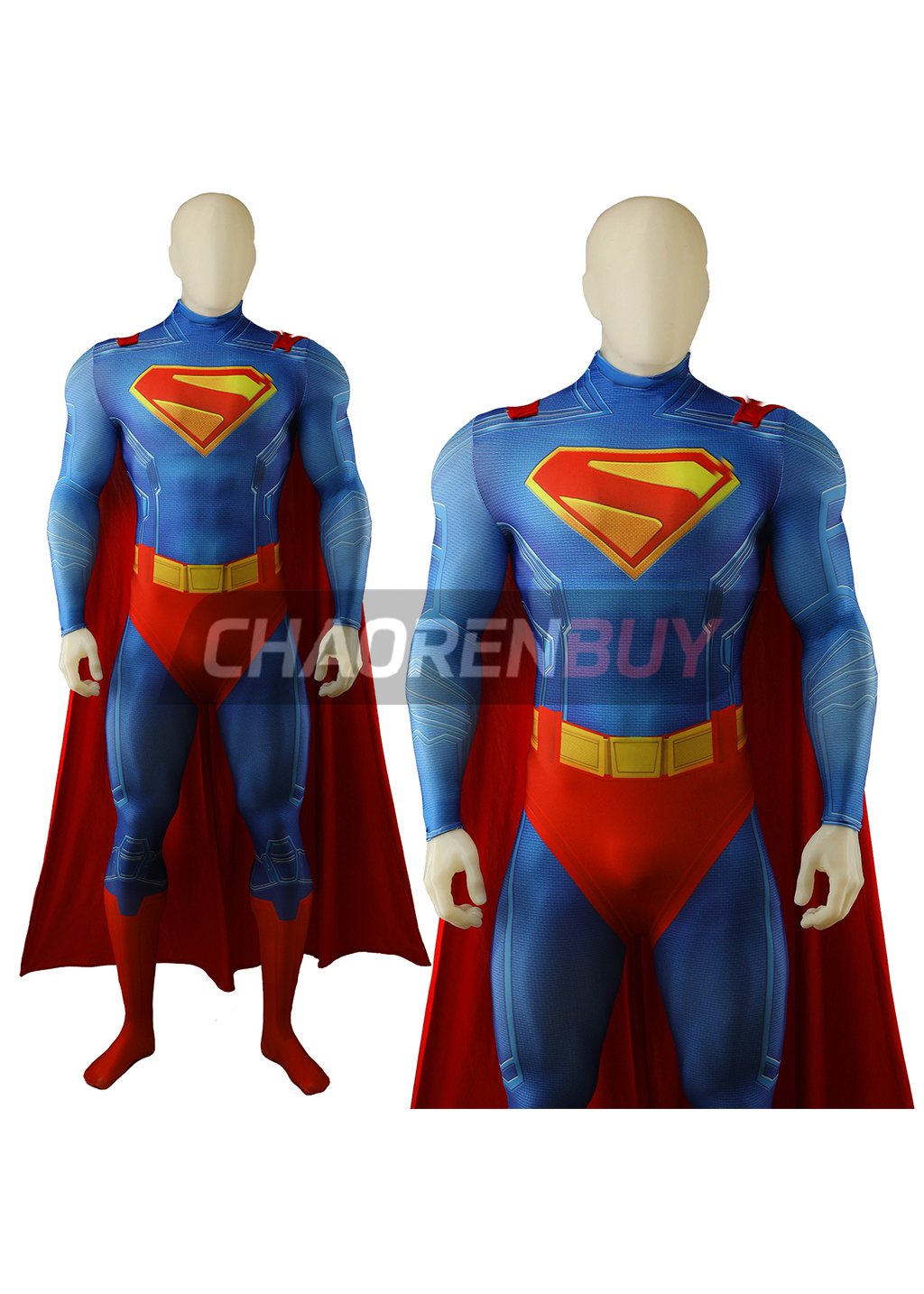 Superhero Man Costume Cosplay Bodysuit for Adult Kids Red Ver