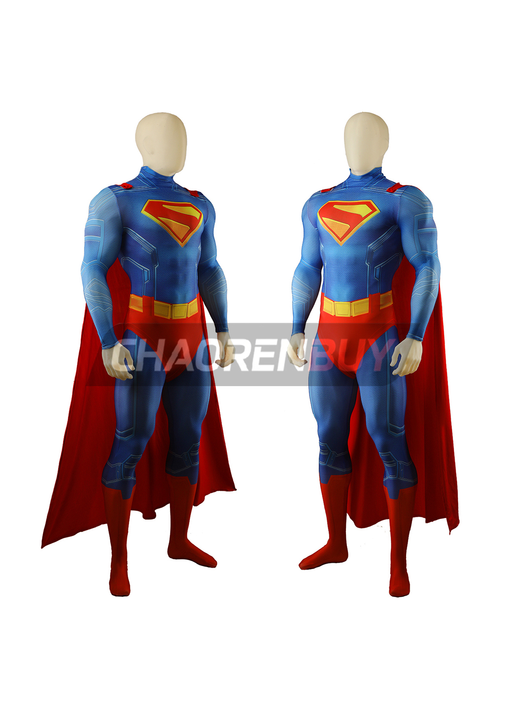 Superhero Man Costume Cosplay Bodysuit for Adult Kids Red Ver