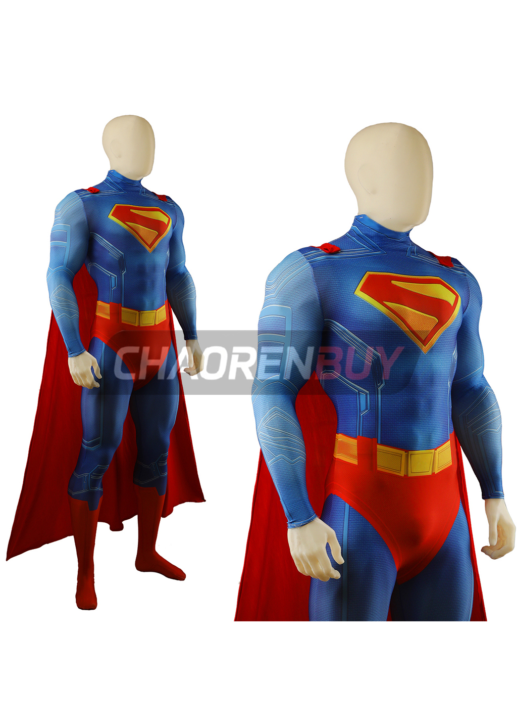 Superhero Man Costume Cosplay Bodysuit for Adult Kids Red Ver