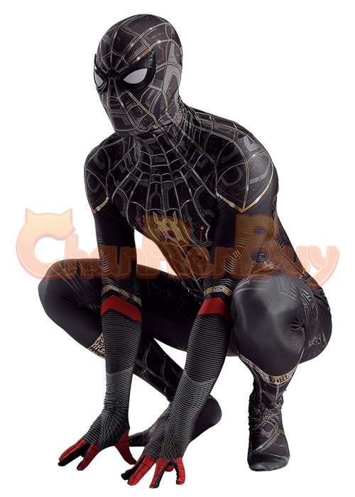 Spider-Man 3 No Way Home Cosplay Black Suit (Updated Version) Bodysuit Ver.7 for Adult Kid