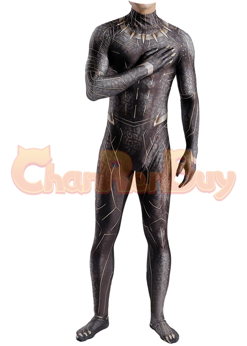 Black Panther Costume Cosplay Erik Killmonger Bodysuit for Adult Kid