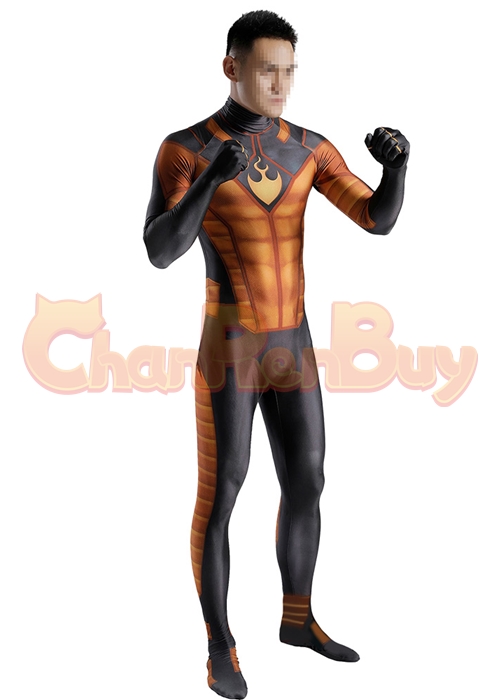 Fantastic Four Cosplay Human Torch Bodysuit for Adult Kid