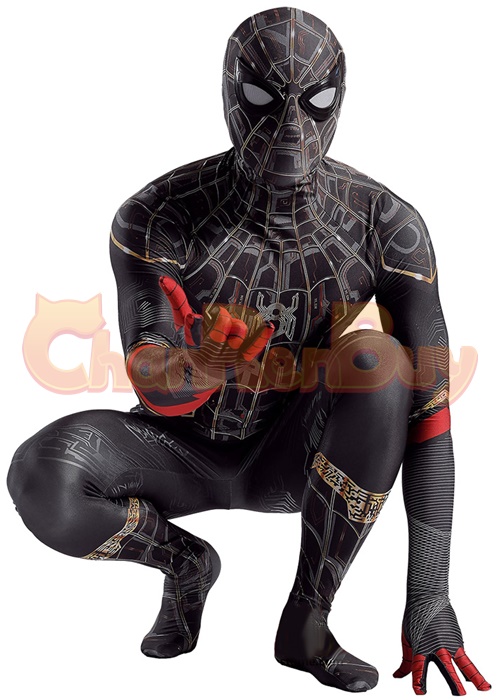 Spider-Man 3 No Way Home Cosplay Black Suit (Updated Version) Bodysuit Ver.7 for Adult Kid