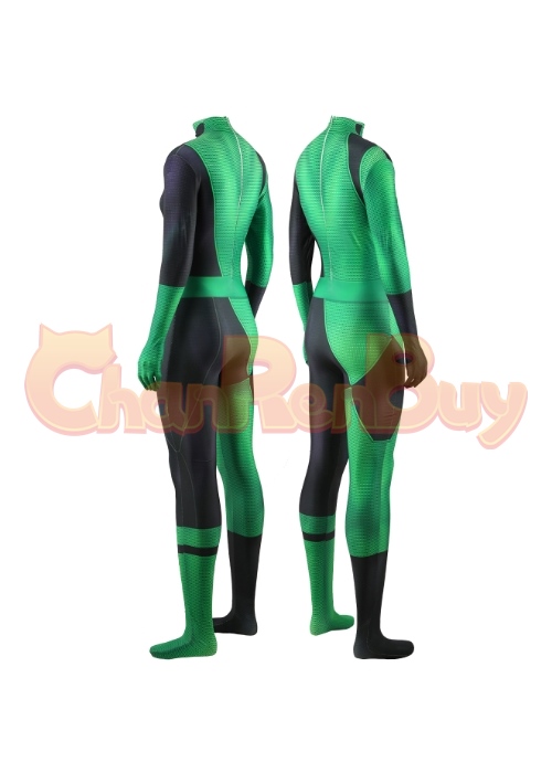 Kim Possible Corps Costume Cosplay Shego Bodysuit for Adult Kid