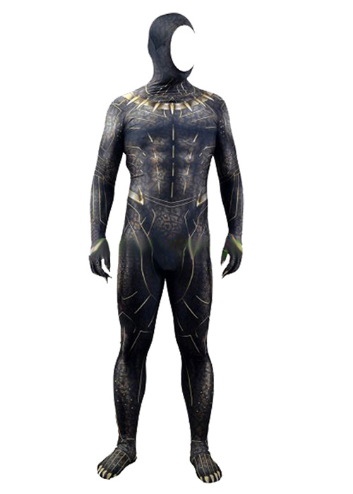 Black Panther Costume Cosplay  Erik Killmonger Bodysuit for Adult Kid
