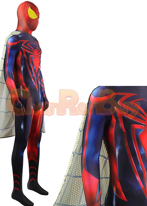 Spider-Man Unlimited Spiderman Costume Cosplay Bodysuit with Cloak Bulture Version for Adult Kid