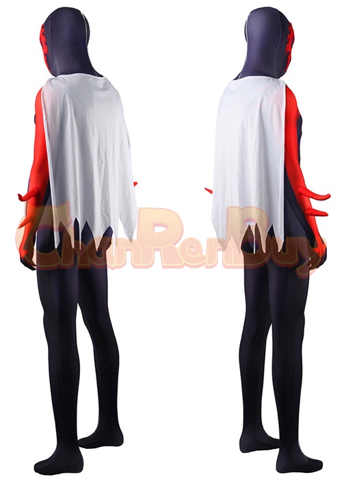 Spider-Man 2099 Costume Cosplay Spider-Man Bodysuit with Cloak for Adult Kid