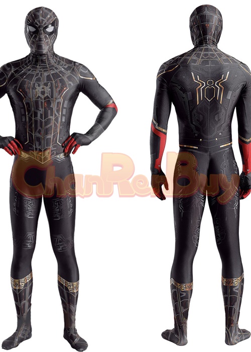 Spider-Man 3 No Way Home Cosplay Black Suit (Updated Version) Bodysuit Ver.7 for Adult Kid