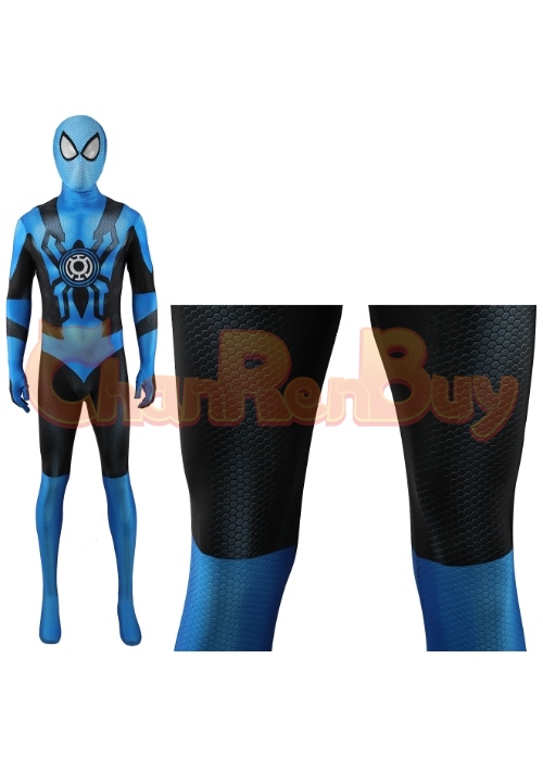 Blue Lantern Corps Costume Cosplay Spider man Bodysuit for Adult Kid