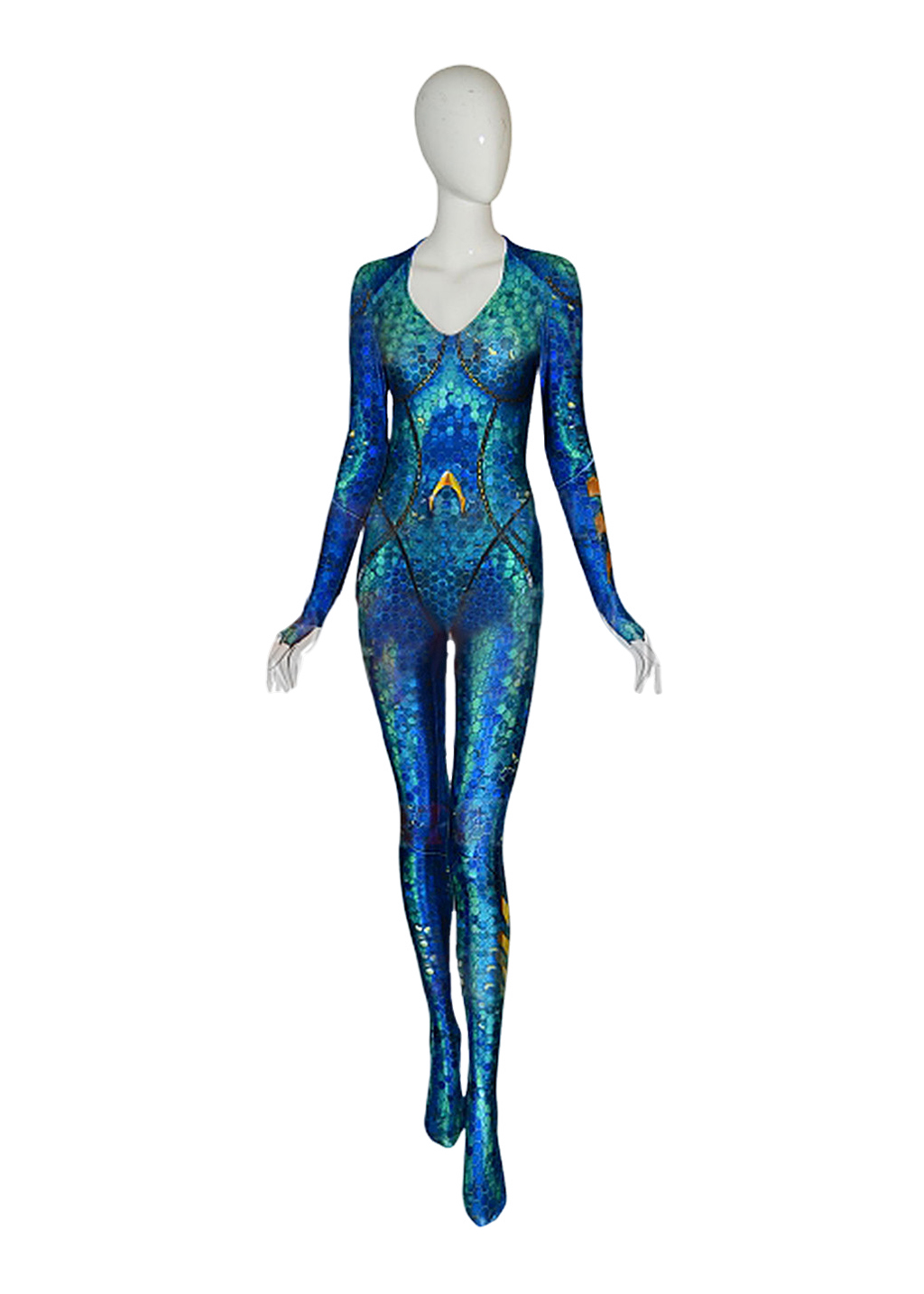 Mera Costume Aquaman Bodysuit Cosplay for Adult Kids