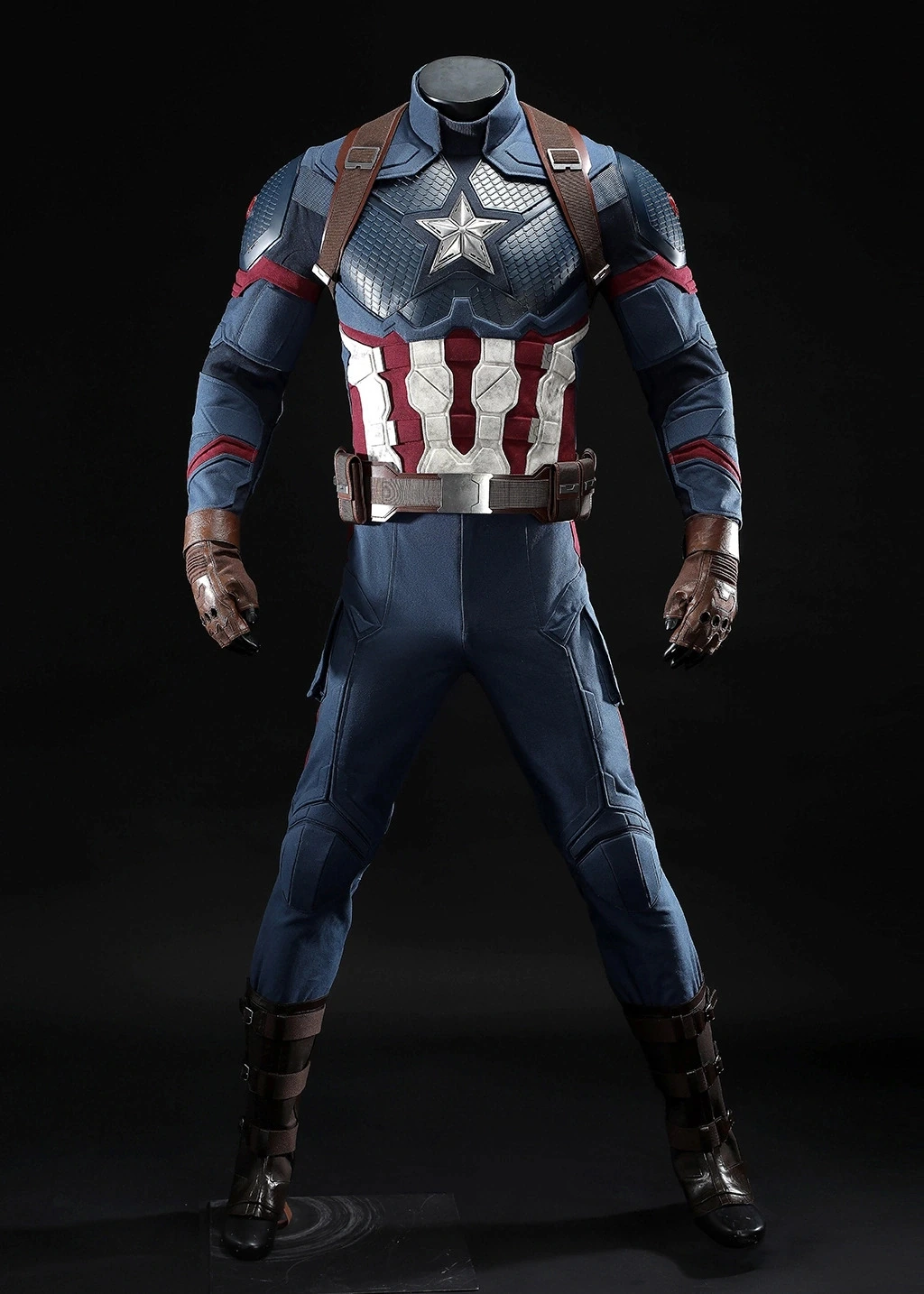 Captain America Costume Avengers: Endgame Steven Rogers Suit Cosplay Top Level
