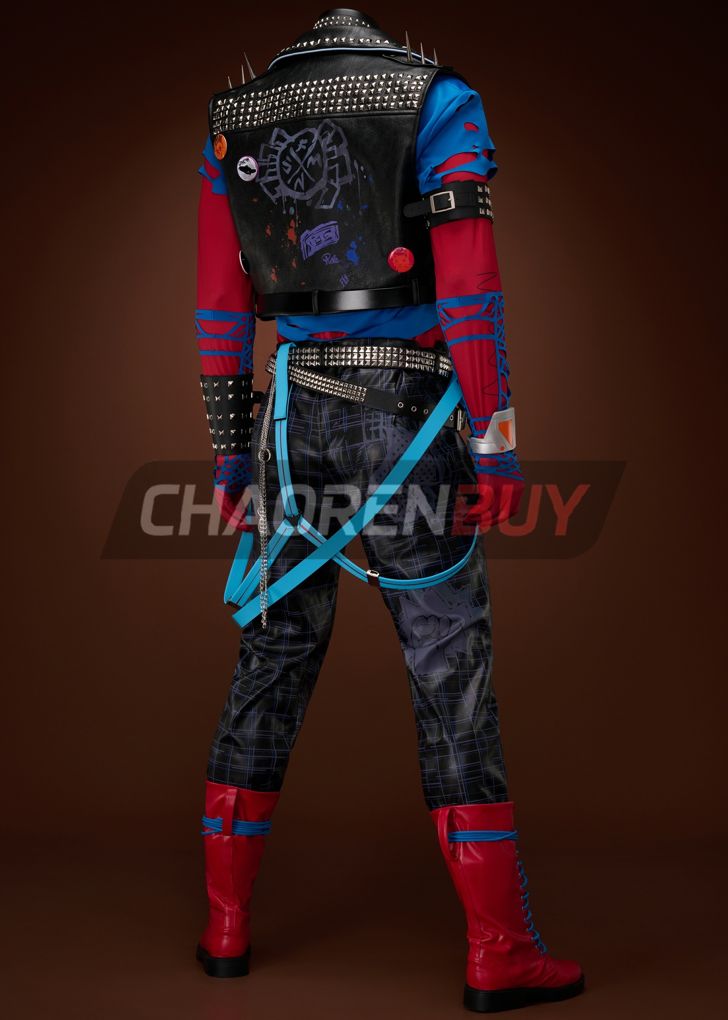 Spider-Punk Costume Spider-Man: Into the Spider-Verse Hobart Brown Suit Cosplay Upgrade Ver 2