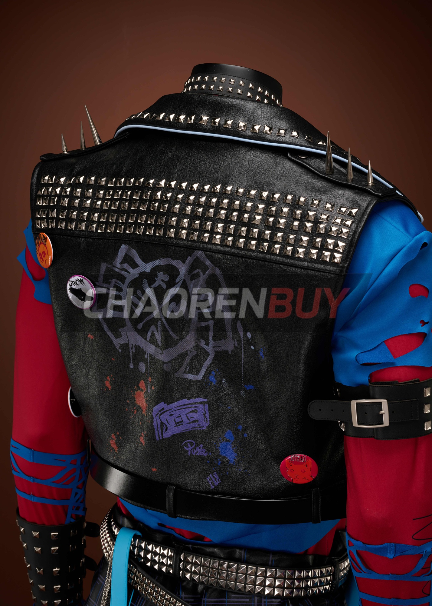 Spider-Punk Costume Spider-Man: Into the Spider-Verse Hobart Brown Suit Cosplay Upgrade Ver 2