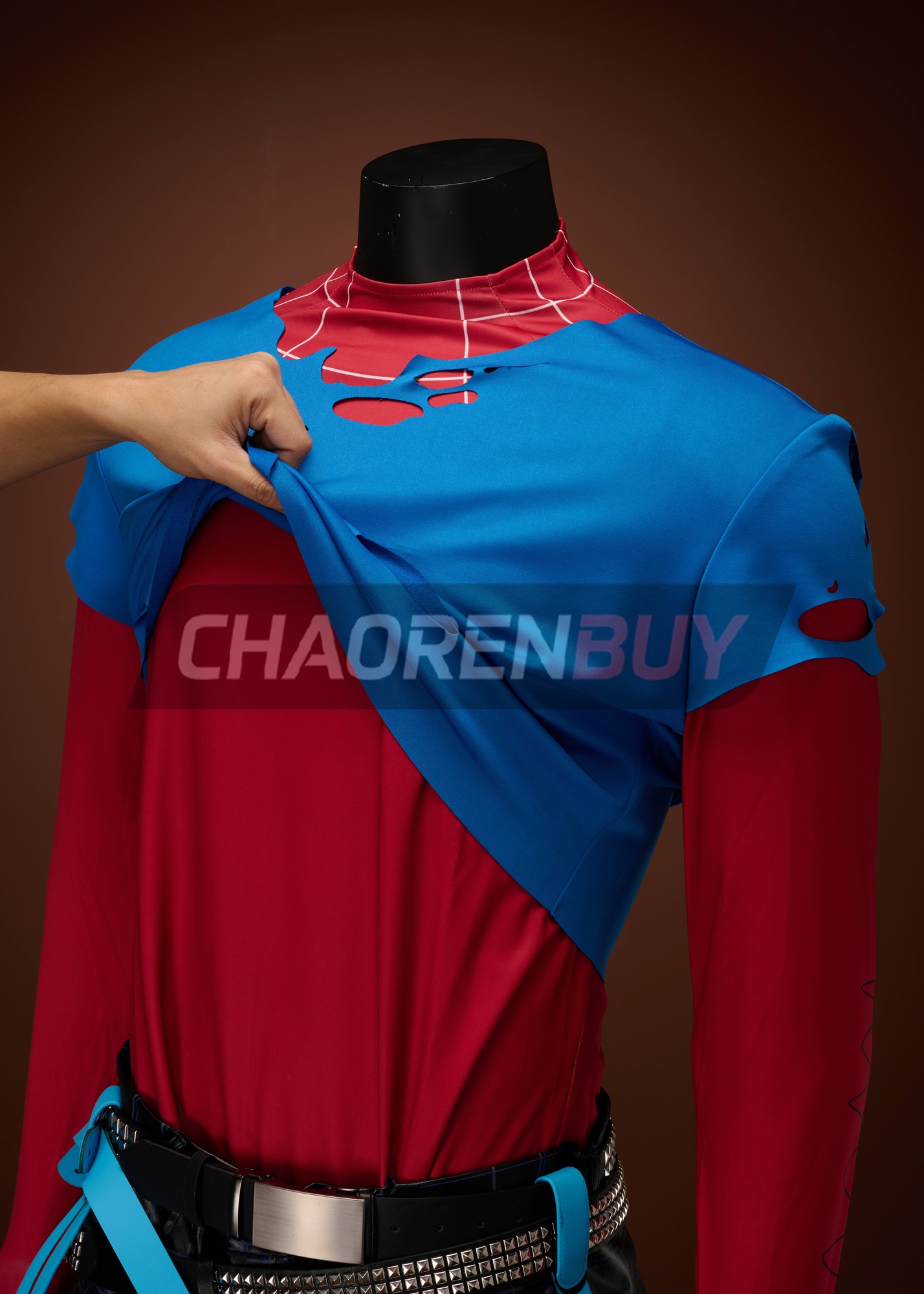 Spider-Punk Costume Spider-Man: Into the Spider-Verse Hobart Brown Suit Cosplay Upgrade Ver 2