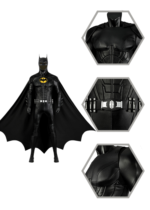 The Flash Batman Costume Bruce Wayne Michael Keaton Cosplay Suit Ver.2