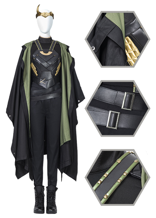 Lady Loki Sylvie Costume Cosplay Suit Boots Outfit