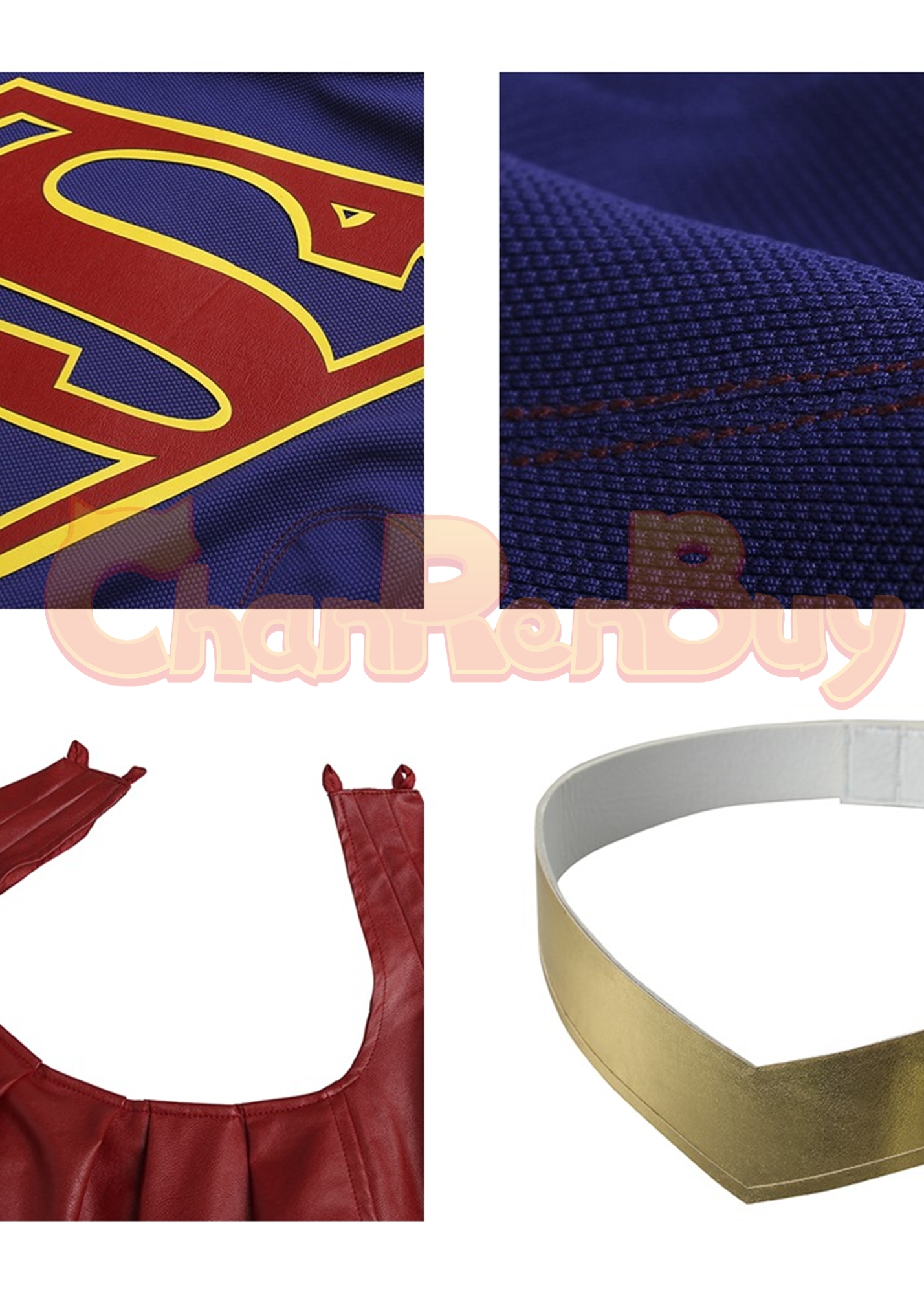 Superhero Costume Kara Zor-El Girl Cosplay Suit with Cloak